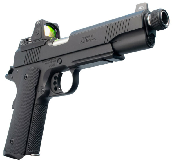 Ed Brown Special Forces SR Single 45 ACP 5" Threaded Barrel, NS/Red Dot Black Polymer Grip Black Gen4, 7rd