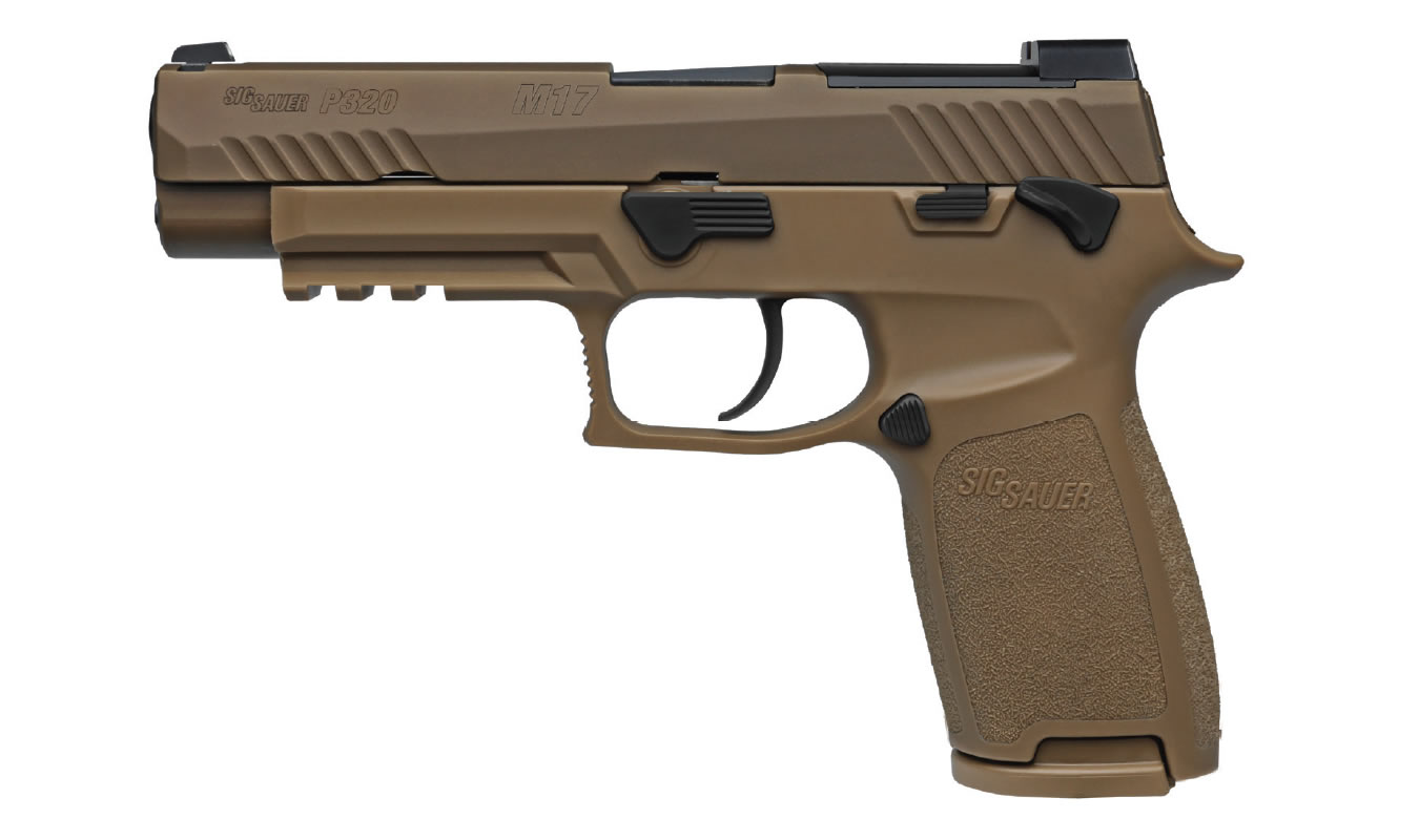 P320 M17 9mm Full-Size Flat Dark Earth (FDE) Pistol with Manual Safety (One Mag - Firearms | The Gun Shop