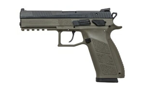 CZ P-09, 9mm, OD Green Frame, Black Slide; NS - Interchangeable Back Straps - 10 rd Mags