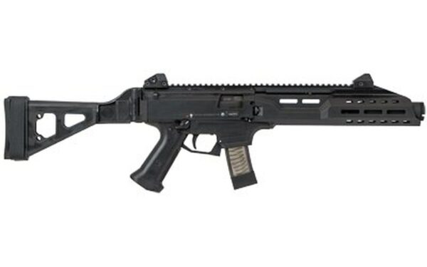 CZ Scorpion EVO 3 S1 Pistol 9mm, 7.7" Barrel, Flash Can, Folding Brace, Black,1/2x28 Threads, 10rd Mags