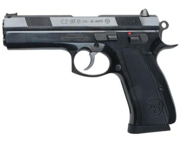 CZ, 97 B Full Size, 45 ACP, 4.65" Barrel, Steel Frame, Aluminum Grips, Fiber Optic Front Sight, 2 Magazines, 10rd Mag