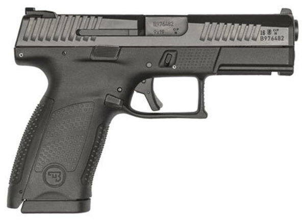 CZ P-10 C, 9mm, 4" Barrel, 10rd, 3-Dot Sights, Black Nitride Finish