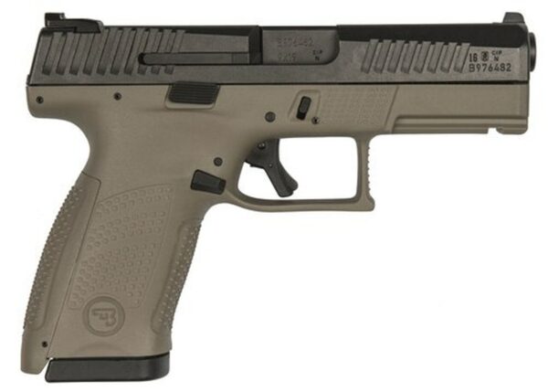 CZ P-10 Compact, 9mm, 4" Barrel, 10rd, Flat Dark Earth Grip, Black Slide