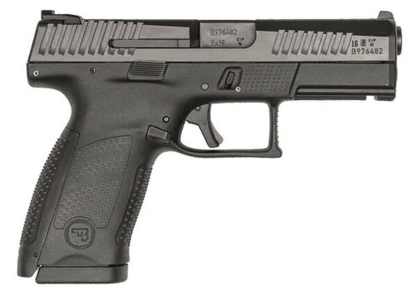 CZ, P-10, 9mm, 4" Barrel, Polymer Frame And Grips, Trigger Safety, Compact, Semi-automatic, 3 Dot Sights, Striker Fired, 10Rd, Black