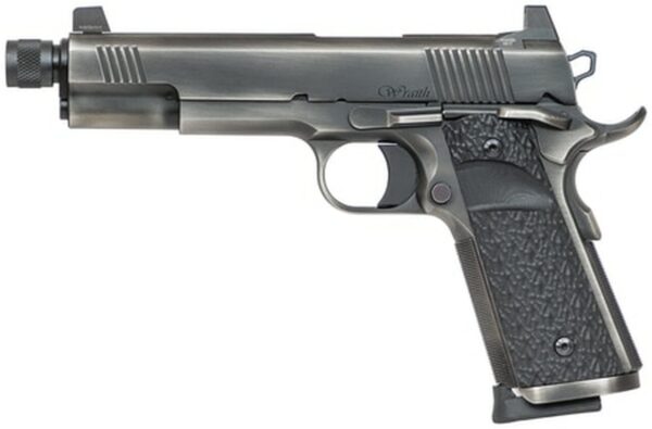 Dan Wesson Wraith 9mm 1911, 5" Threaded Barrel, Distressed Duty Slide Finish, G10 Grips, Night Sights