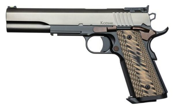 Dan Wesson Kodiak 10mm, 6.03" Barrel, Brown G10 Grips, Duty Finish Stainless Steel Slide, 8rd