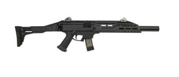 CZ Scorpion EVO 3 S1 Carbine, 9mm, 16.2" Threaded Barrel, 1/2x28 Thread Pitch, Folding Stock, Adjustable Sights, Removable Faux Suppressor, 10 Rounds