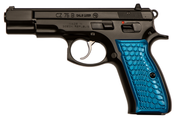 CZ 75B 9mm, Blue Anodized Wicked Grips, 16rd