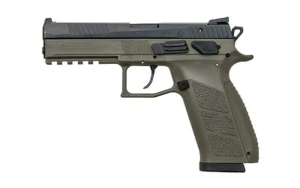 CZ P-09 Full Size, 9mm, 4.5", 19rd, OD Green Frame, Black, Night Sights