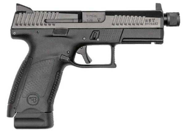 CZ P-10C, 9mm, 4" Threaded Barrel, Polymer Frame And Grips, Trigger Safety, Compact, High Night Sights Striker Fired, Suppressor Ready, 17Rd, Black