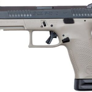 CZ, P-10C, 9mm, 4" Threaded Barrel, Polymer Frame And Grips, Trigger Safety, Compact, High Night Sights, Semi-automatic, Suppressor Ready, 17Rd, Striker Fire, Gray Finish