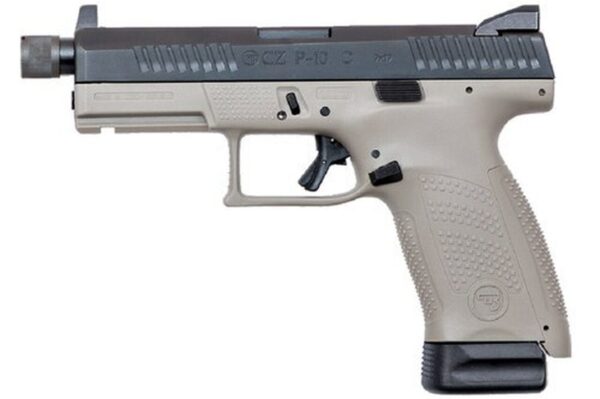 CZ, P-10C, 9mm, 4" Threaded Barrel, Polymer Frame And Grips, Trigger Safety, Compact, High Night Sights, Semi-automatic, Suppressor Ready, 17Rd, Striker Fire, Gray Finish