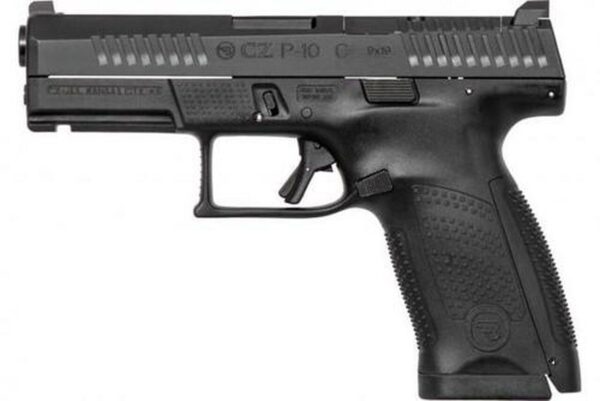 CZ USA P-10 C, 9mm, Optics Ready, 15rd, Orange Outline Front Night Sight, Black Rear Sight