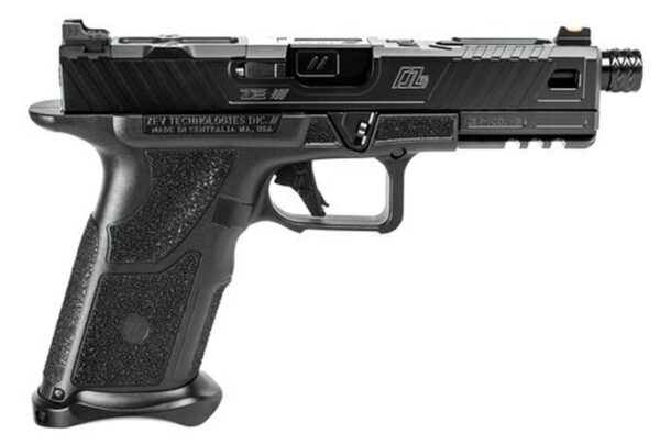 Zev Technologies O.Z-9 Standard 9mm, Double, 4.49" Barrel, Black Polymer Grip, Steel Frame, Black Slide, 17rd