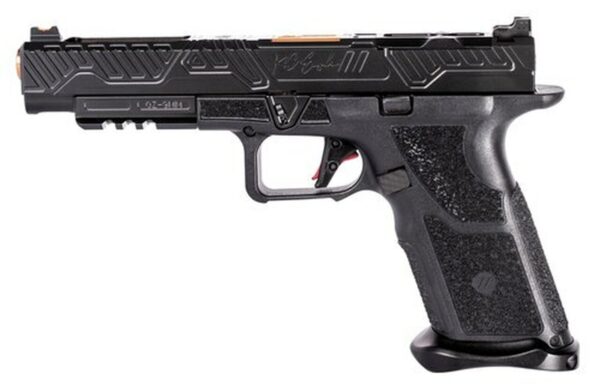 Zev Technologies O.Z-9 Competition 9mm, Single, 5.75" Barrel, Black Grip, Black DLC Slide, 17rd