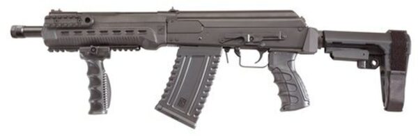 Kalashnikov Komrad AK 12 Ga, 3", 12.5" Barrel, Black, SBA3 Brace, CAA Pistol, Forward Grip, 5rd Mags