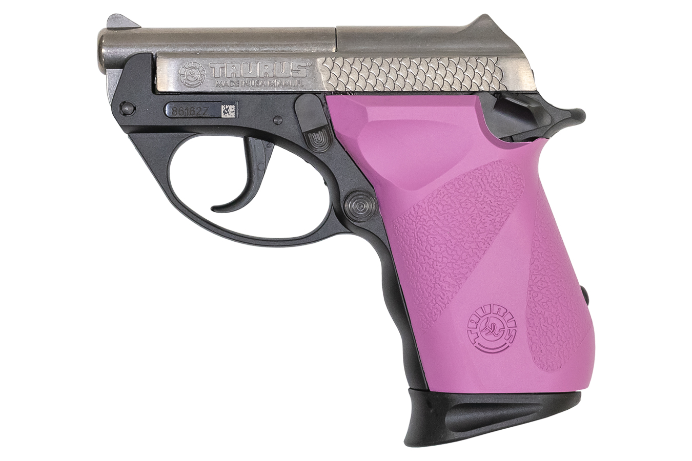 PT22 22LR Semi-Automatic Pistol with Stainless Slide and Raspberry Grips - Firearms | The Gun Shop