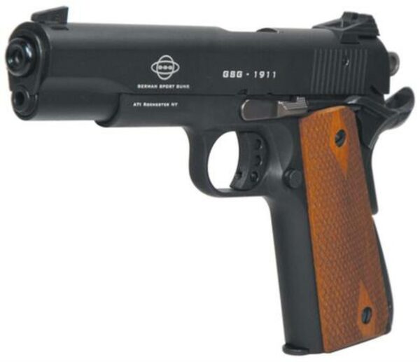American Tactical, M1911, Semi-automatic, 22 LR, 5" Barrel, Blued, Wood Grips, 10Rd, Threaded