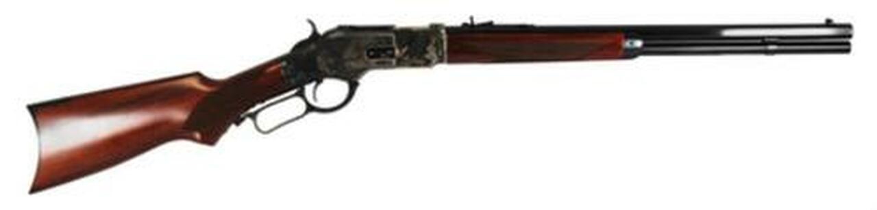 Cimarron Firearms Model 1873 Short Rifle With Checkered Pistol Grip .357 Magnum 20" Octagon Barrel Blue Finish Walnut Stock 10rd