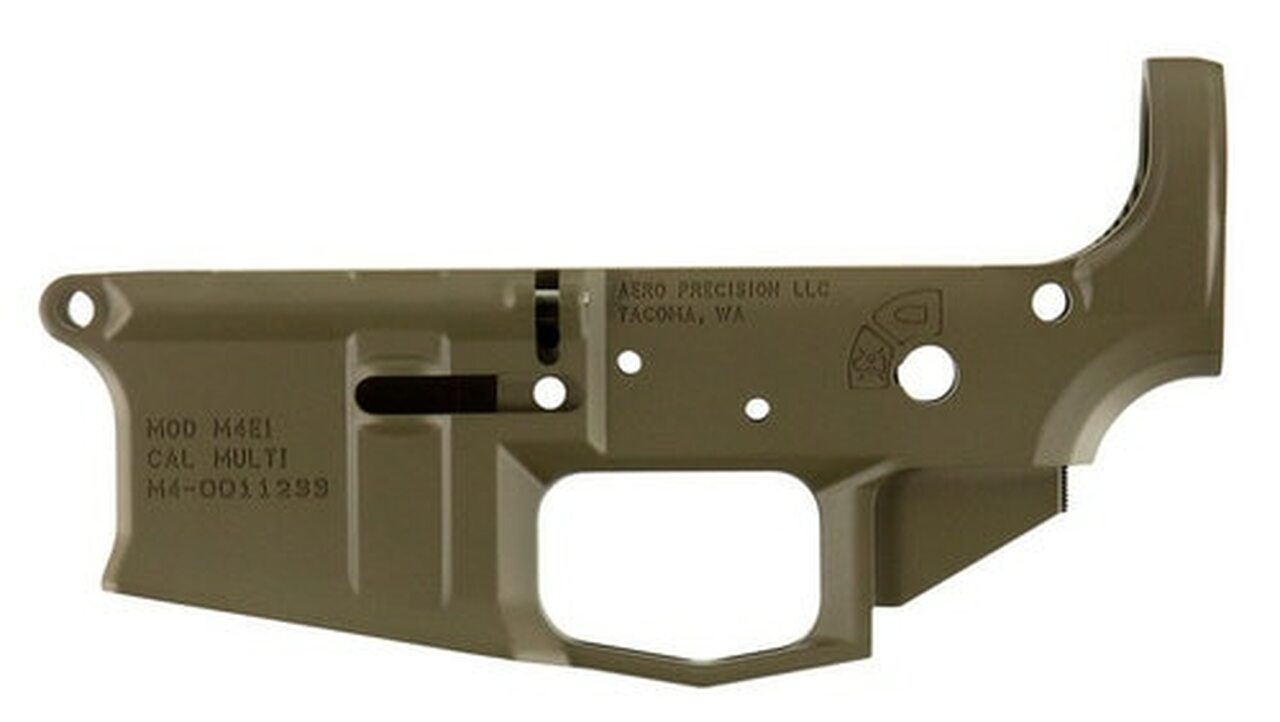 Aero Precision M4E1 Multi-Cal AR-15 Stripped Lower Receiver, Flat Dark Earth