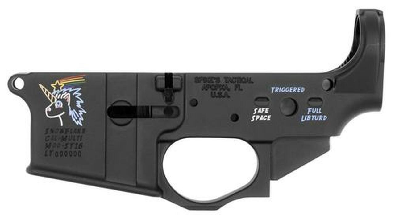 Spikes STLS030CFA Lower Snowflake with Color Fill AR Platform Multi-Caliber Black Hardcoat Anodized