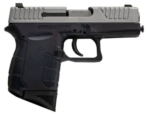 Diamondback DB9 Striker Fired, Sub-Compact, 9mm, 3" Stainless Steel Barrel, Nickel Boron Coated Barrel and Slide, Black Polymer Frame, 6Rd, 1 Magazine