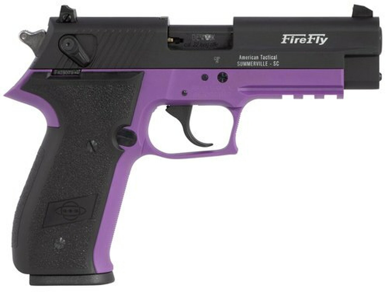 GSG FireFly .22 LR, 4" Barrel, Purple Zinc Alloy Overmolded Frame, Black Slide, 10rd