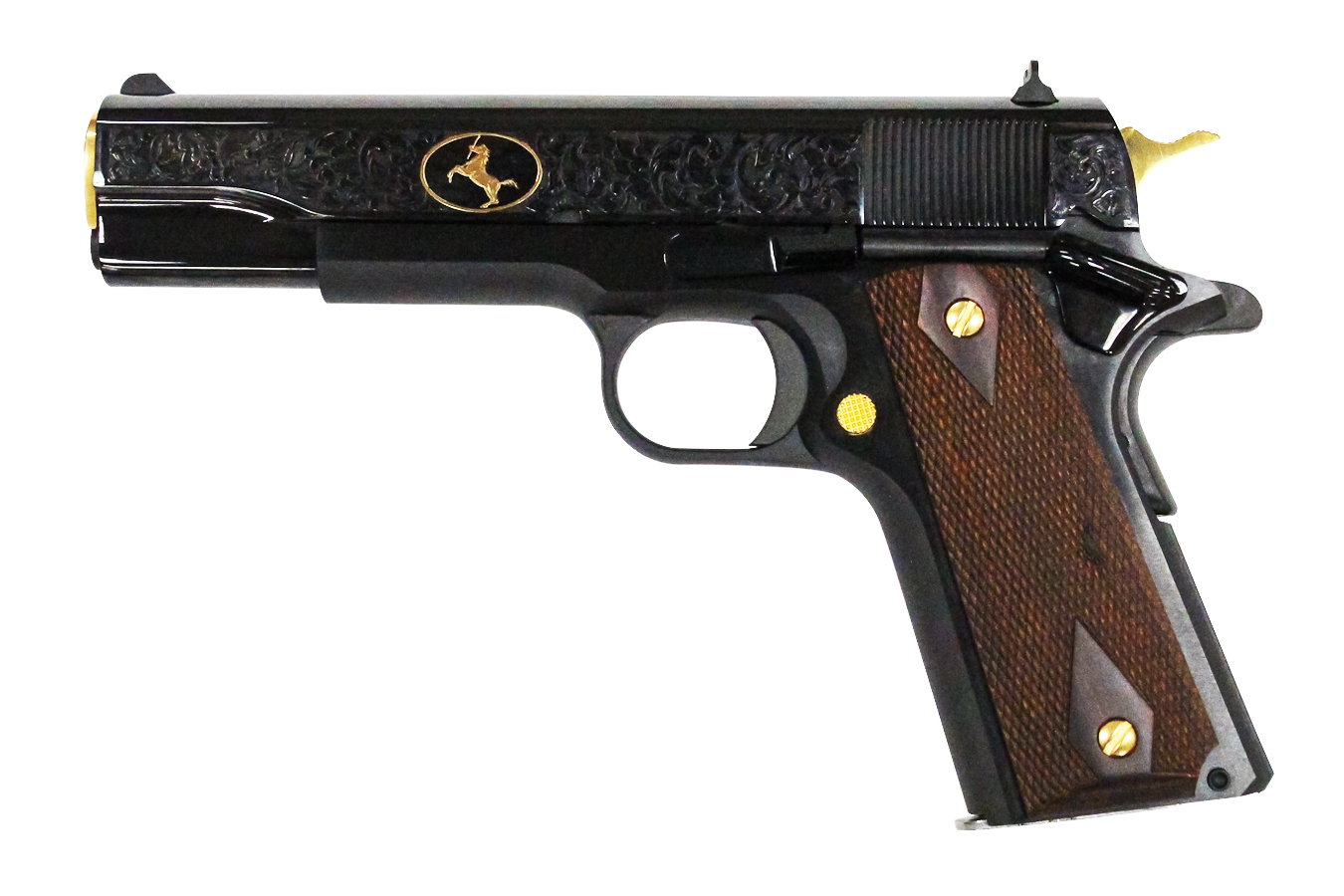 1911 Heritage .38 Super Full-Size Blued Pistol with Custom Scroll Engraving - Firearms | The Gun Shop