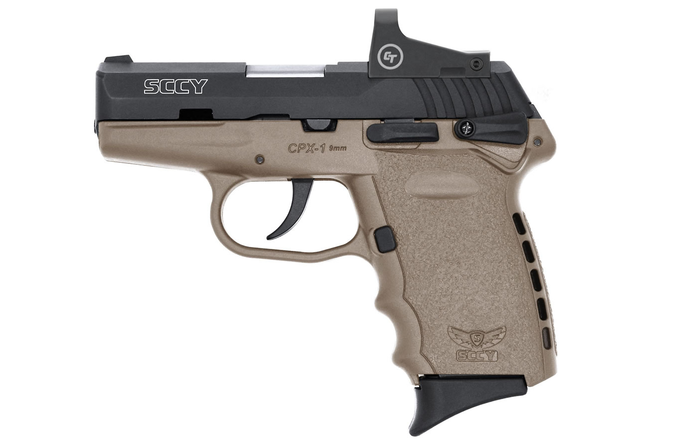 CPX-1 9mm Pistol with Dark Earth Frame and Crimson Trace Red Dot - Firearms | The Gun Shop