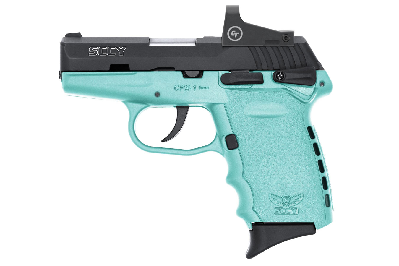CPX-1 9mm Pistol with Blue Frame and Crimson Trace Red Dot - Firearms | The Gun Shop