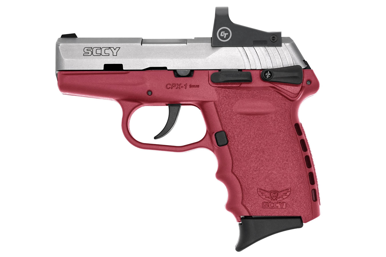 CPX-1 9mm Pistol with Crimson Red Frame/Stainless Slide and Crimson Trace Red Dot - Firearms | The Gun Shop