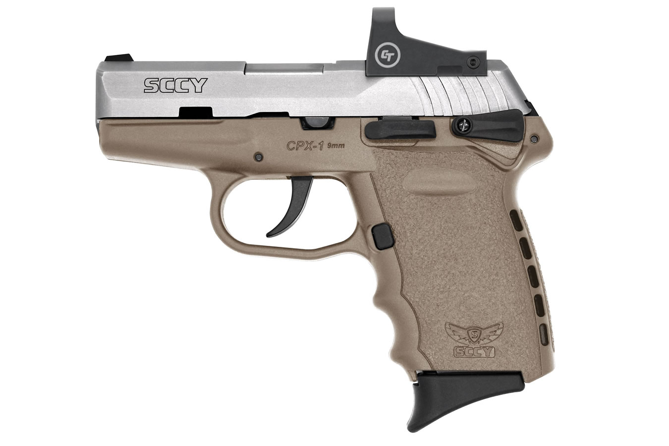 CPX-1 9mm Pistol with Dark Earth Frame/Stainless Slide and Crimson Trace Red Dot - Firearms | The Gun Shop