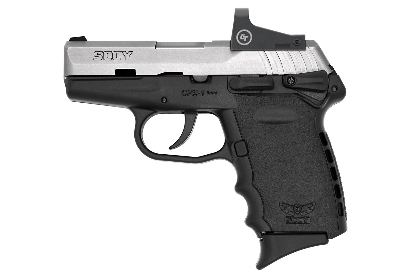 CPX-1 9mm Pistol with Black Frame/Stainless Slide and Crimson Trace Red Dot
