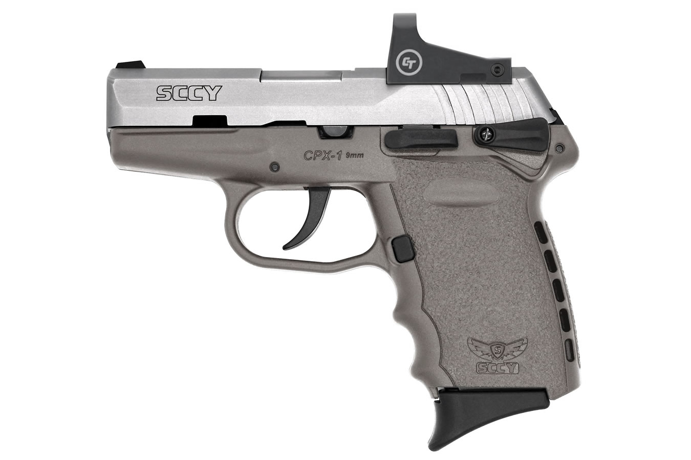 CPX-1 9mm Pistol with Gray Frame/Stainless Slide and Crimson Trace Red Dot - Firearms | The Gun Shop