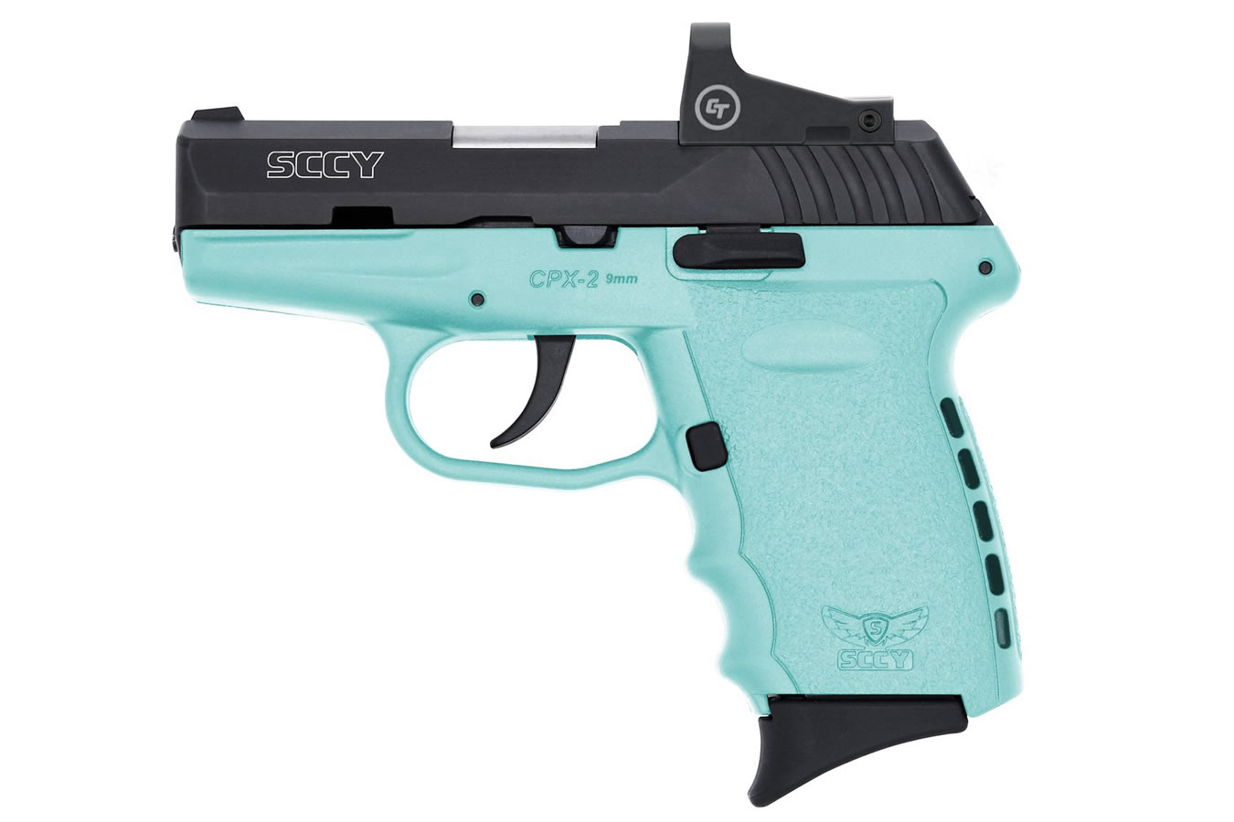 CPX-2 9mm Pistol with Blue Frame and Crimson Trace Red Dot