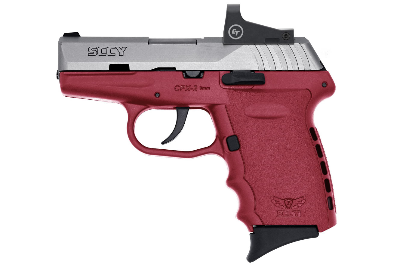 CPX-2 9mm Pistol with Crimson Frame/Stainless Slide and Crimson Trace Red Dot - Firearms | The Gun Shop