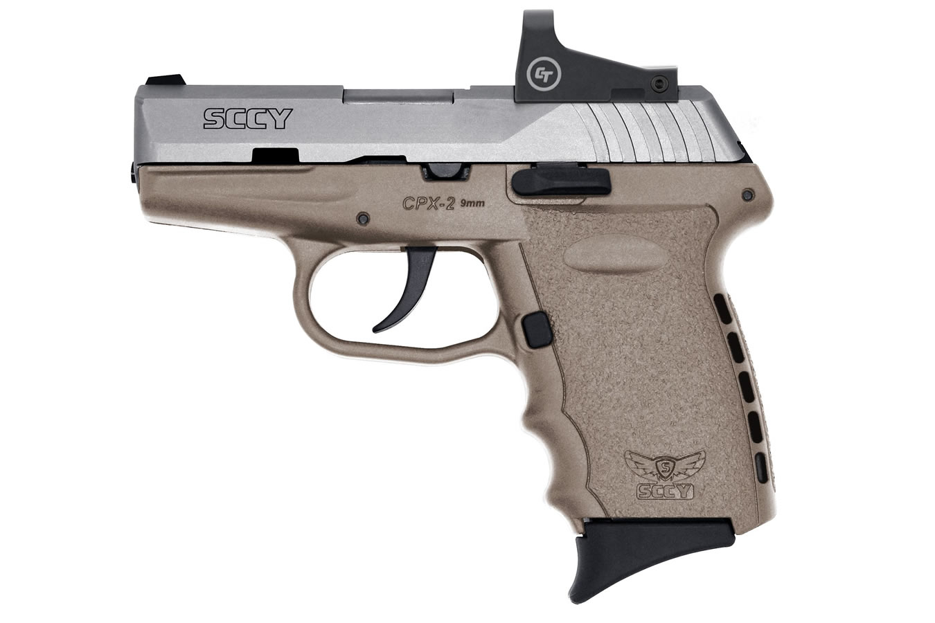 CPX-2 9mm Pistol with Dark Earth Frame/Stainless Slide and Crimson Trace Red Dot - Firearms | The Gun Shop