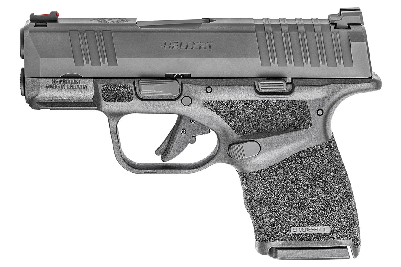 Hellcat 9mm Black Micro Compact Pistol with Fiber Optic Sight