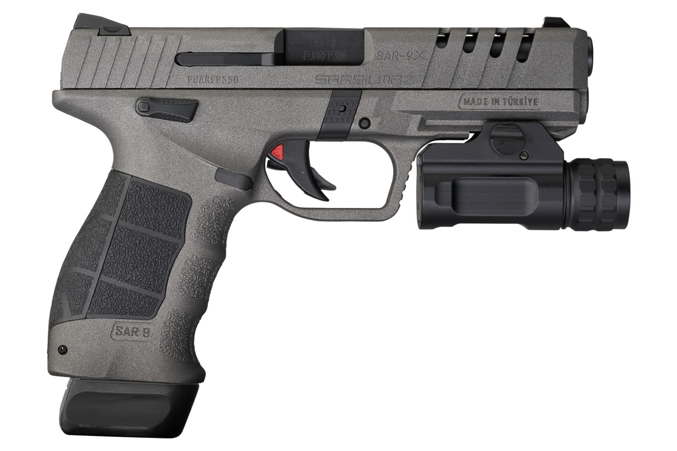 SAR9X 9mm Pistol with Cerakote Platinum Finish and Tactical Rail Light - Firearms | The Gun Shop