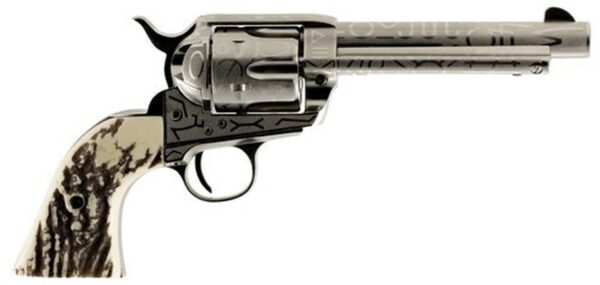 Taylor's 1873 Cattleman .45 Colt, 5.5", 6rd, Ivory Synthetic Grips, Nickel