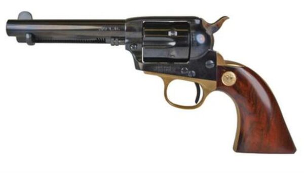 Cimaron Model P Junior Black Stallion Single Action Revolver 22LR/.22 Mag Dual Cylinder 4.75" Black Barrel Smooth Walnut Grip