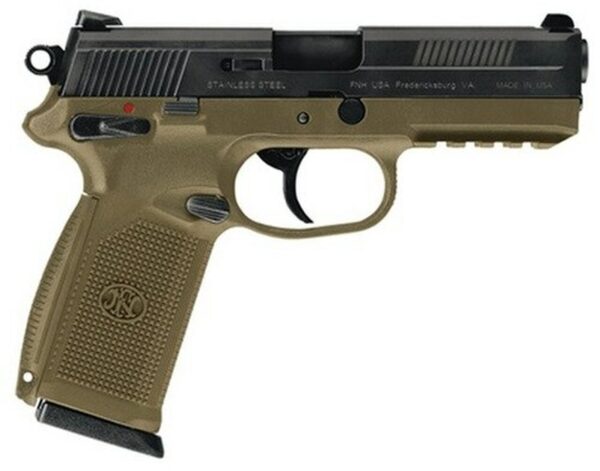 FN FNX-45 45 ACP 4.5" Flat Dark Earth, Black Slide, Combat Sights, 15 Round