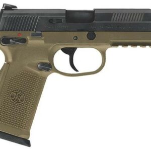 FN FNX-45 DA/SA 45 ACP 4" Barrel, Fxd 3 Dot 3 Mags Flat Dark Earth Poly Grip Black Slide, 10rd