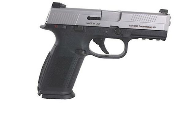 FN FNS40 Manual Safety Fxd 3 Dot NS 40S&W 4" Barrel, 3 Mags Poly Grips Black/SS, 10rd