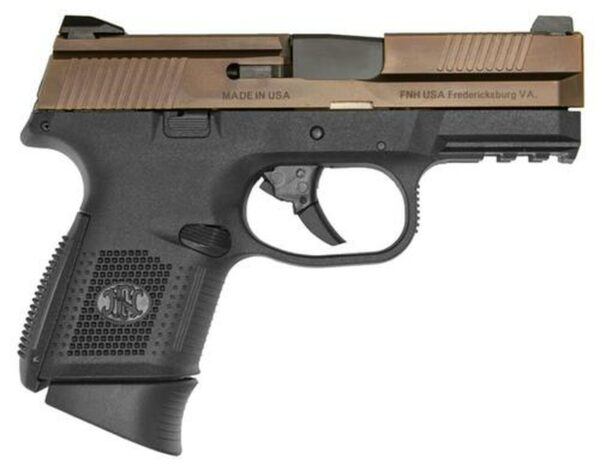 FN FNS 9 Compact, 9mm, 3.6", 12/17rd Mags, Black Frame, Bronze Slide