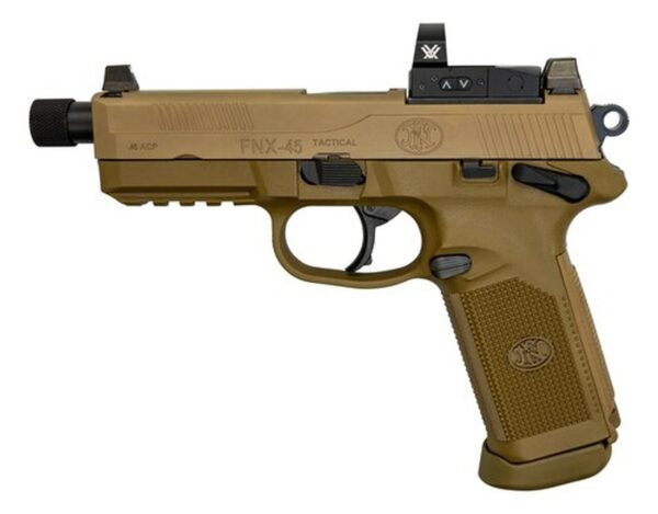 FN FNX Vortex Venom Combo 45 ACP, 5.30" Barrel, Flat Dark Earth, Interch. Backstrap, 15rd