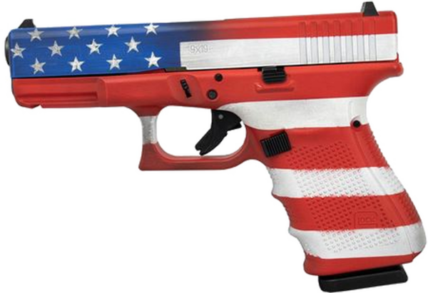 Glock G19 American Flag 9mm 4.4" Barrel 3 15rd mags