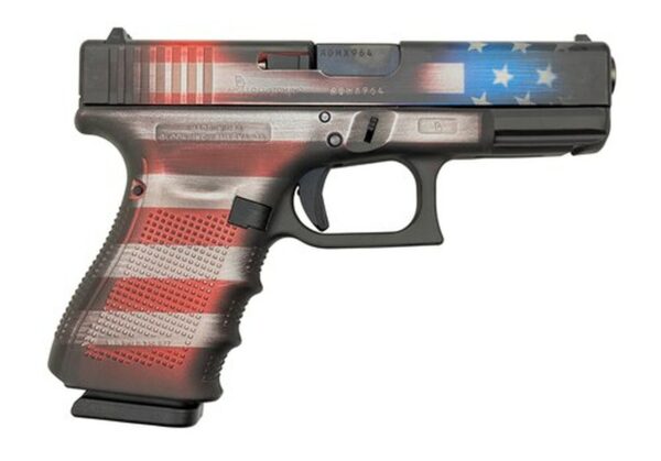 Glock 19 Gen4 9mm, 4" Barrel, Battleworn USA Flag, 15rd