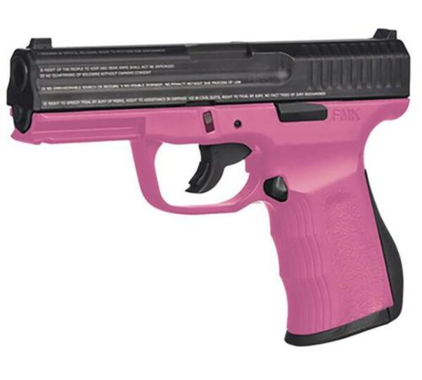 FMK 9C1 G2 FAT Engraved 9mm, 4", 14rd, Drop Free Mag, Pink Frame