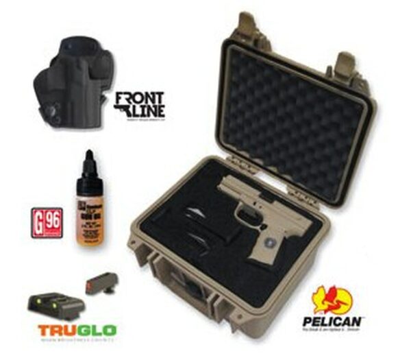 FMK Gen 2 Marine Corp Limited Edition Set 9mm 4", Desert Sand Cerakote, Tru GLo Sights, 14 Round Mag